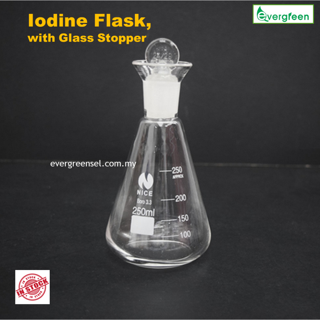 Iodine Flask with Glass Stopper, 100ml, 250ml, 500ml | Shopee Malaysia