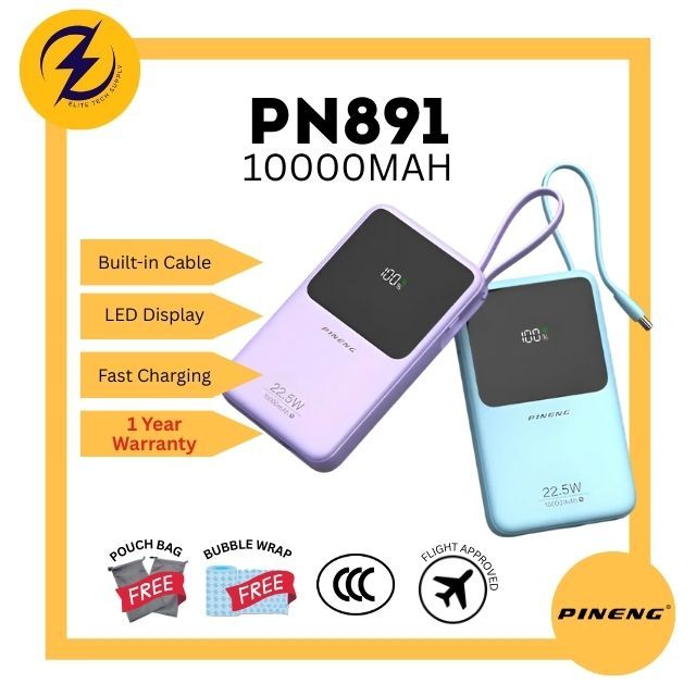 [3C Certified] Pineng PN-891PD (10000mAh) Powerbank | Fast Charging 22 ...