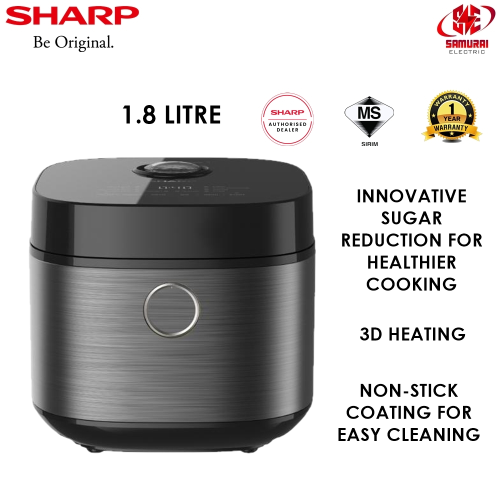Sharp Digital Low Sugar Rice Cooker 1.8 Litre KSL18MYBK [ Ready Stock ...