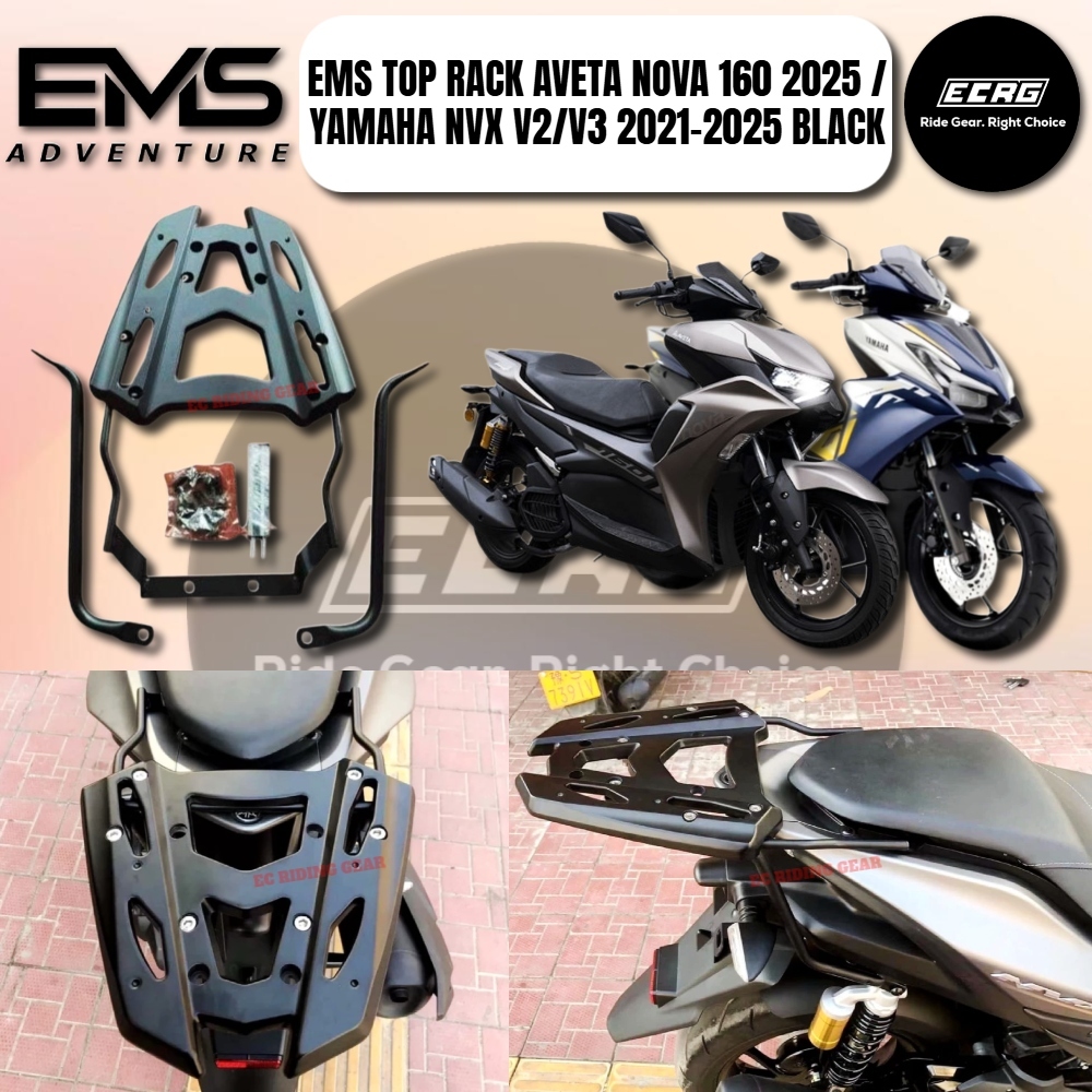 EMS TOP RACK YAMAHA NVX V3 2025 BLACK | Shopee Malaysia