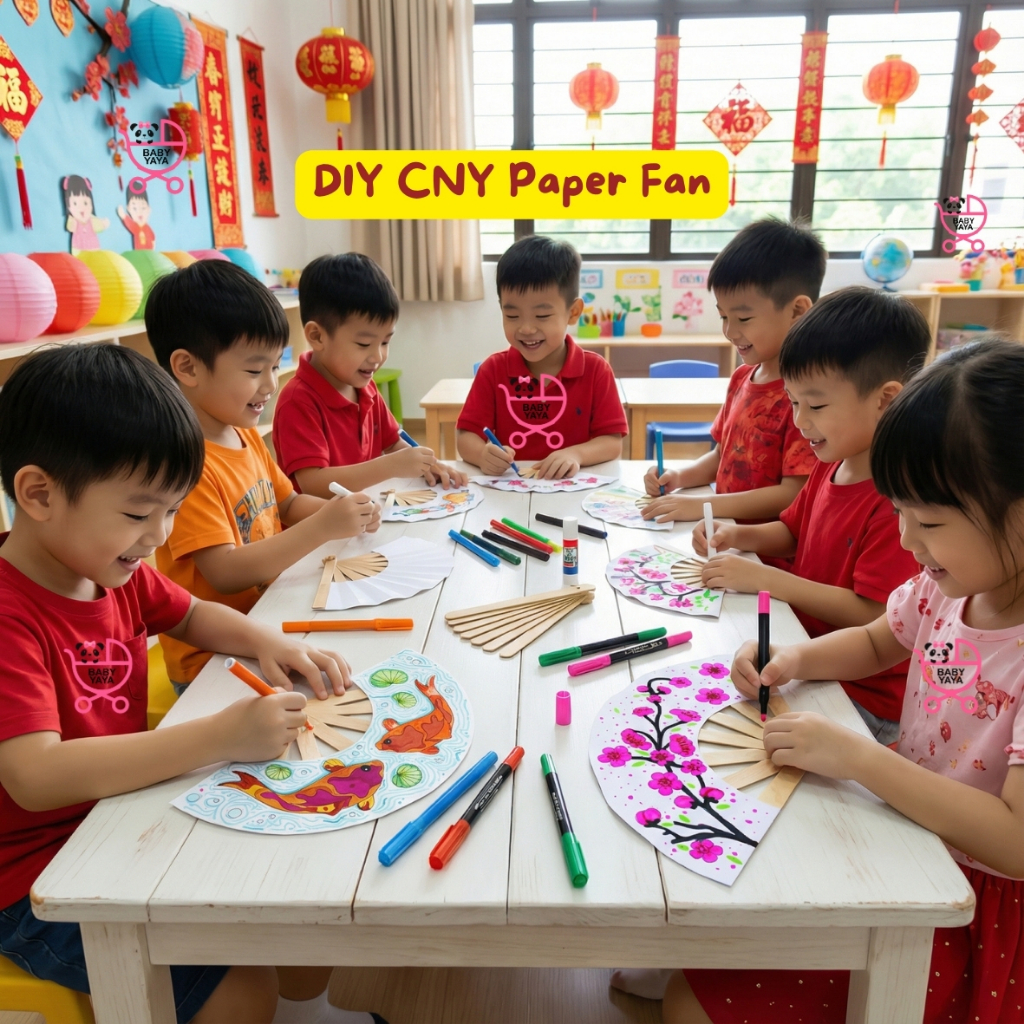 Chinese New Year DIY Paper Fan Craft | Spring Flower & Koi Fish Kids ...