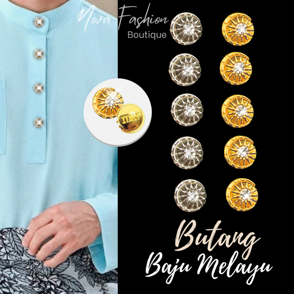 Butang Button Brooch Pin Baju Melayu Bulan Bintang Raya Nikah Batu ...