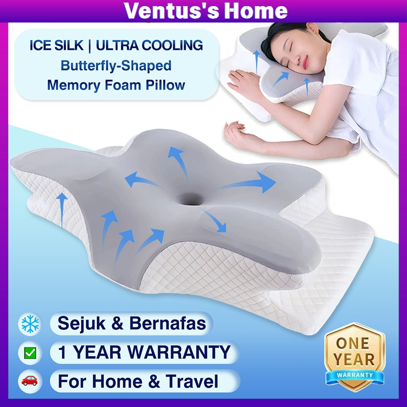 Cooling Butterfly Shape Memory Foam Pillow Slow-Rebound for Deep Sleep ...