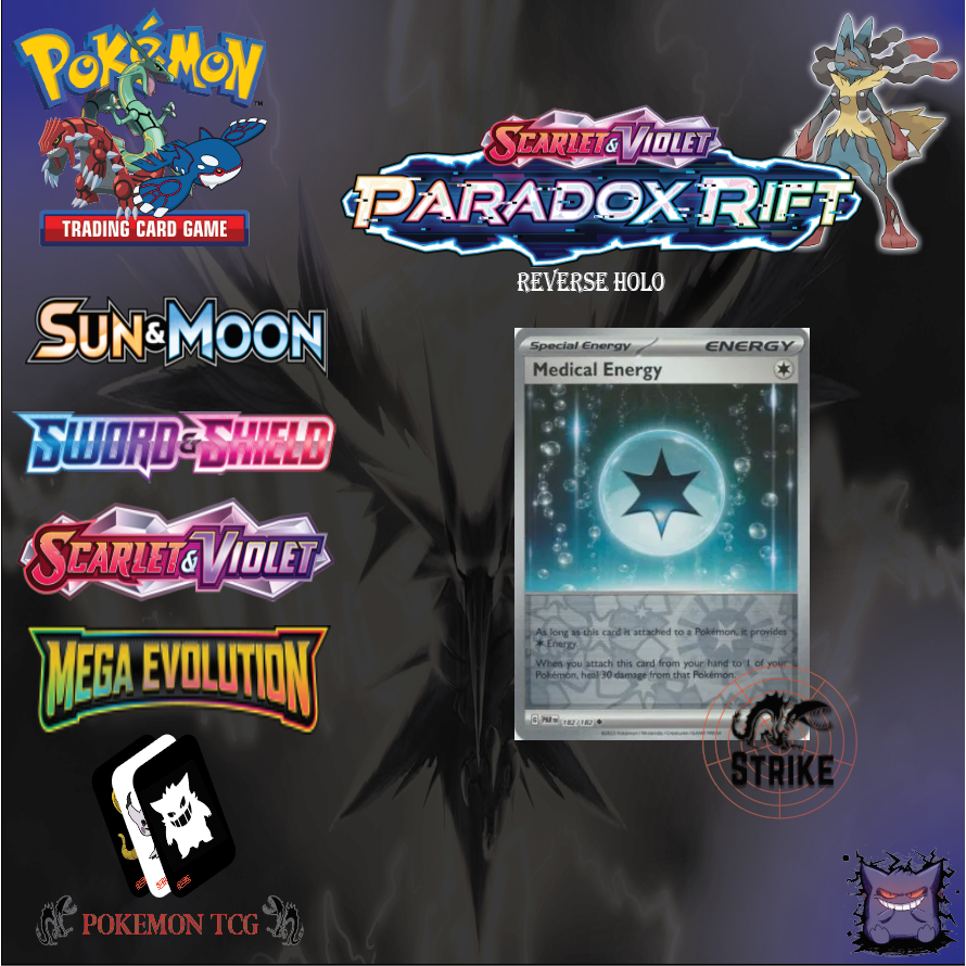 Pokemon Trainer Card - Medical Energy 182/182 Reverse Holo Paradox Rift ...