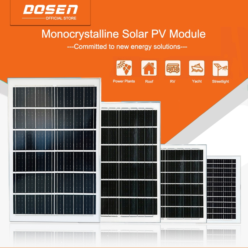 DOSEN Monocrystalline silicon 6V 7W-30W solar panel, IP67 waterproof ...