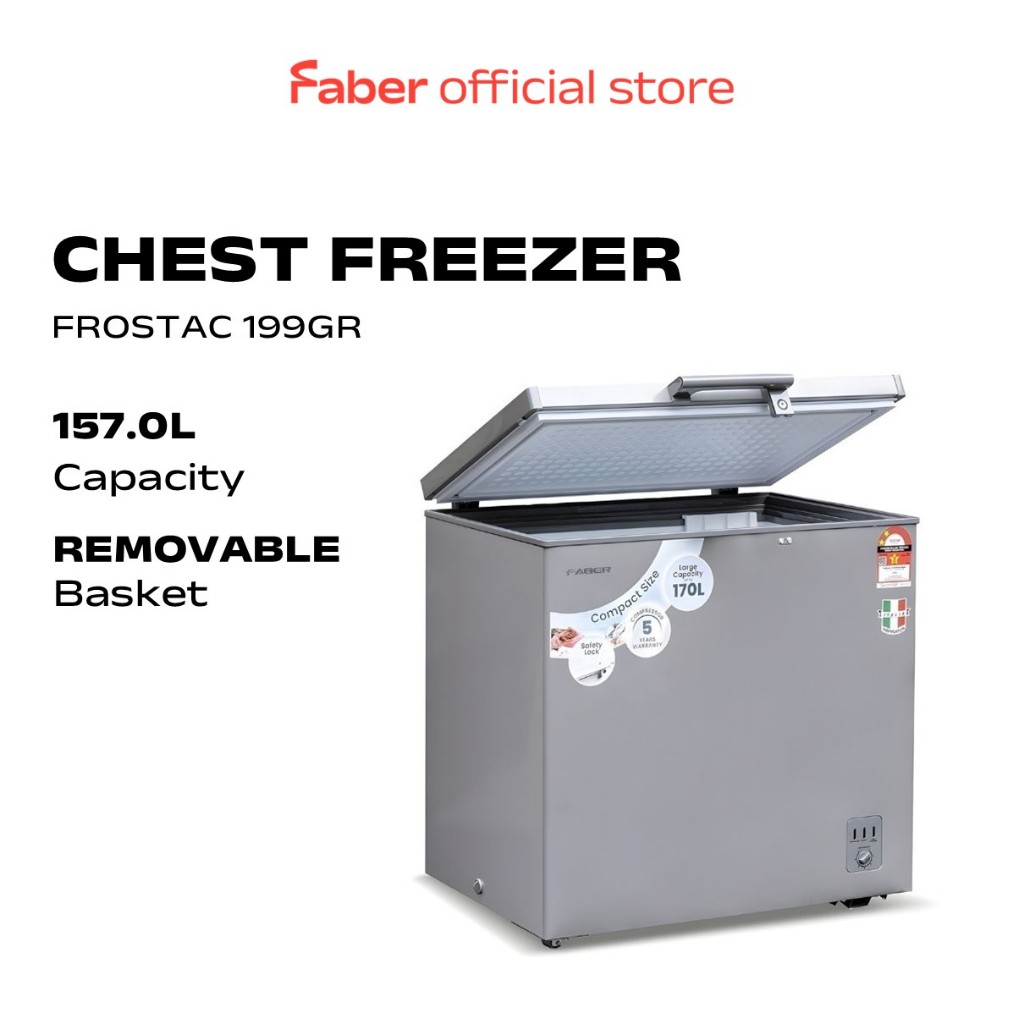 Faber Chest Freezer Frostac 199GR (157L) | Shopee Malaysia