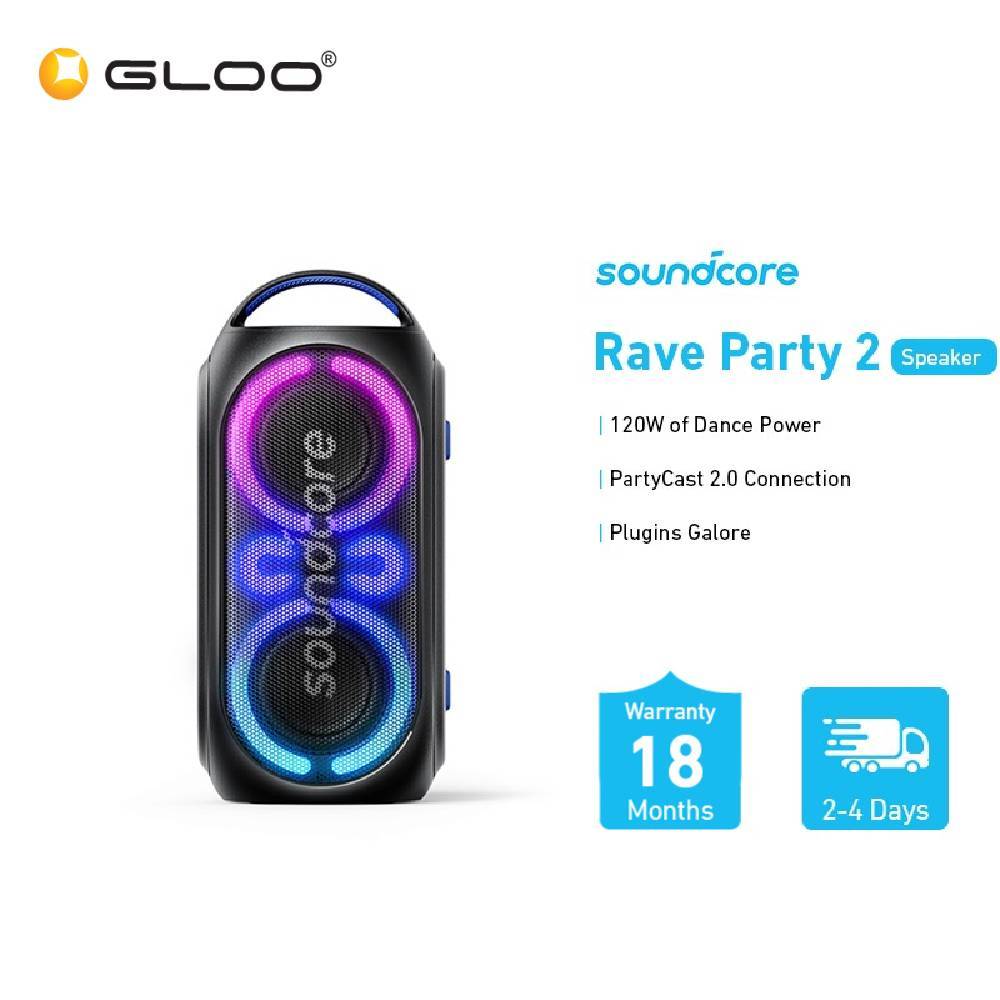 Anker Soundcore Rave Party 2 Water-Resistant Portable Speaker (120W ...