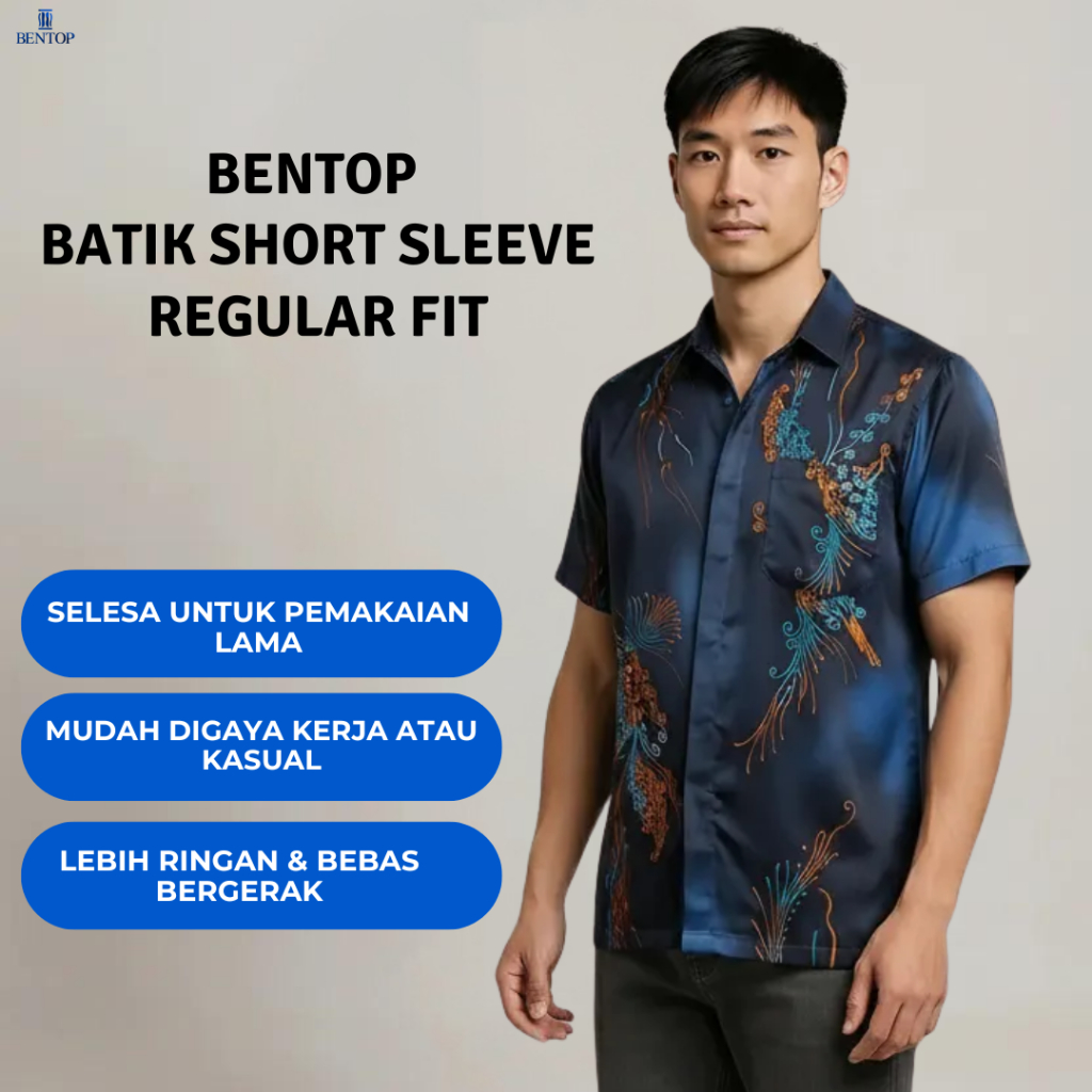 BENTOP Batik Short Sleeve Regular Fit - S-2XL | Shopee Malaysia