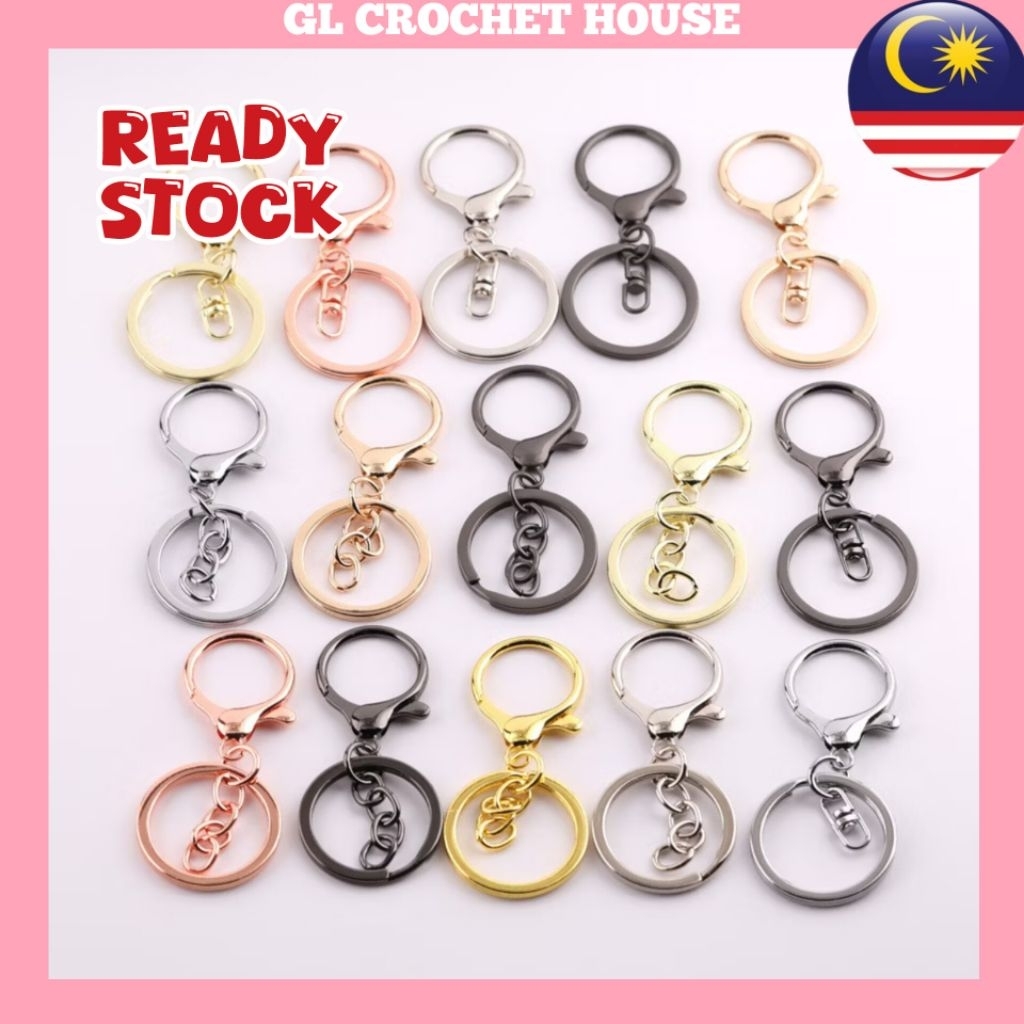Keychain with Lobster Clasp Key Ring DIY | Shopee Malaysia