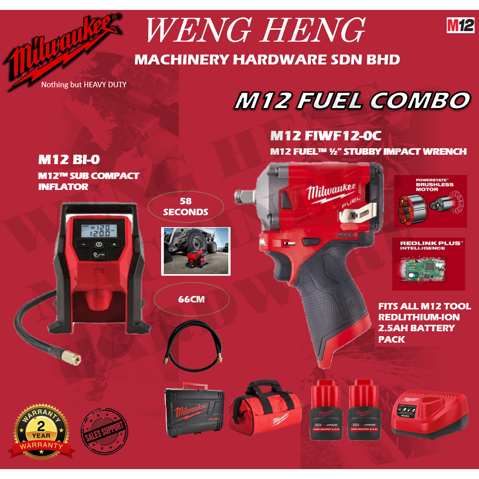 MILWAUKEE M12 FUEL COMBO - ( M12 FIWF12-0X / M12 BI-0 ) | Shopee Malaysia