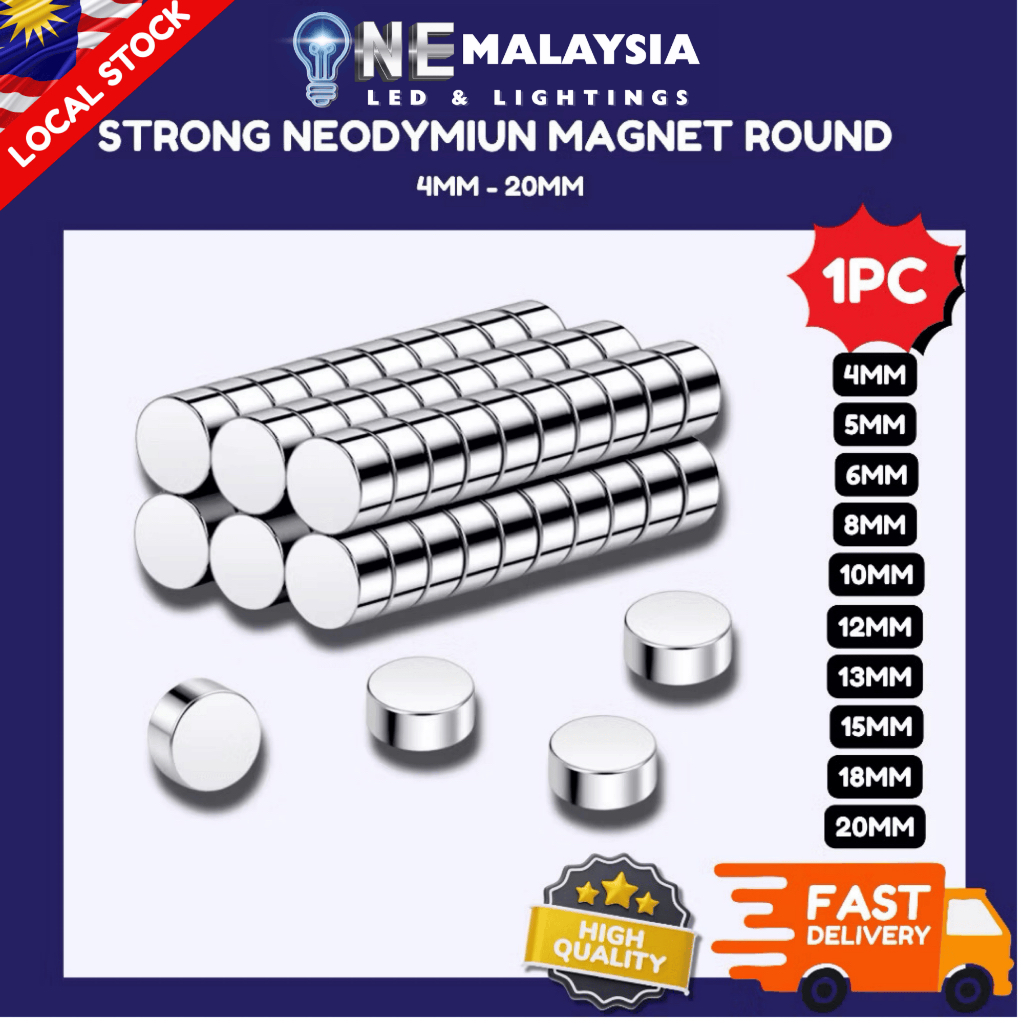 Neodymium Magnet – Round Shape (Super Strong Rare Earth Magnet ...