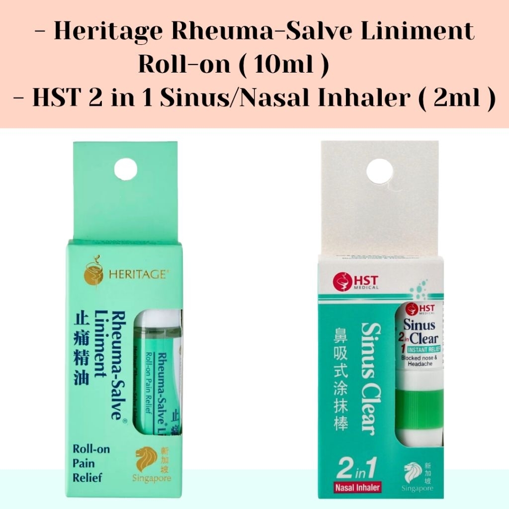 (Promo EXP 2027) Heritage Rheuma Salve Liniment Roll On 10ml / HST 2in1 ...