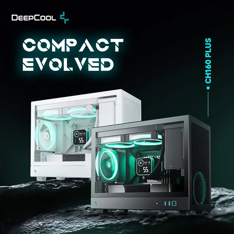 DeepCool CH160 / CH160 Plus High Airflow Ultra Portable Case ITX & mATX ...