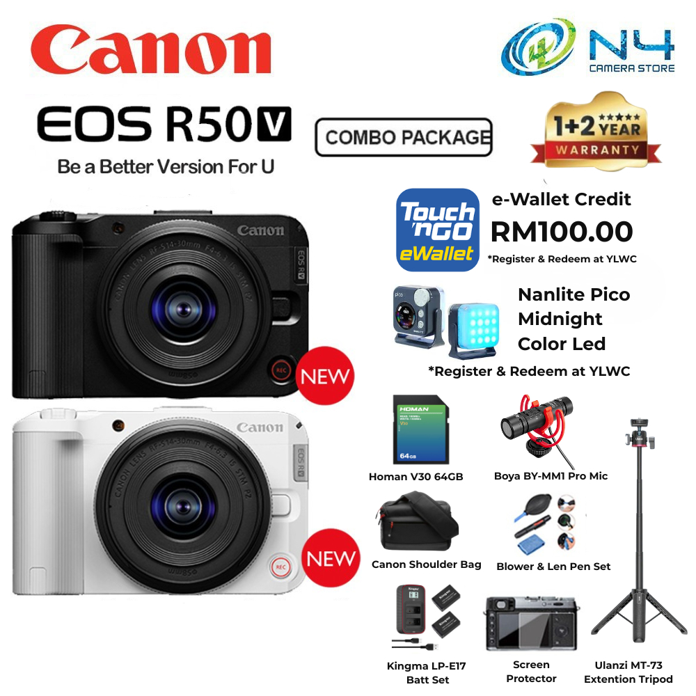 Canon EOS R50 V R50V Body & lens (RF-S14-30mm F4-6.3 IS STM PZ) NEW ...