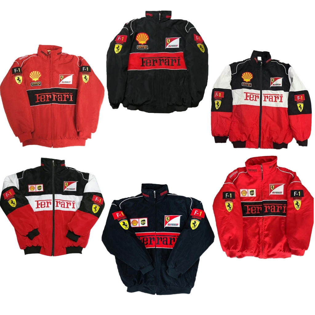 【Malaysia stock】F1 Ferrari Racing Embroidered Jacket for Men Long ...