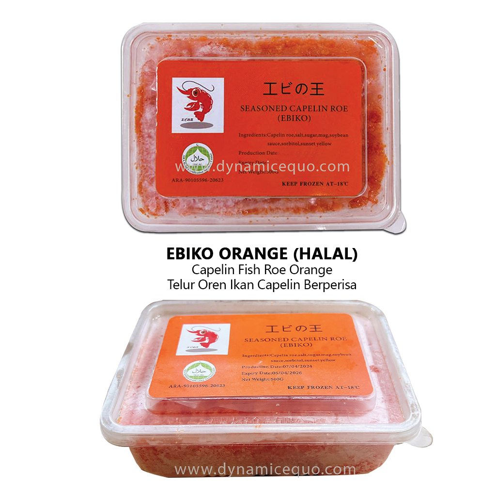 [Frozen] Ebiko Masago Orange 500G Halal Seasoned Capelin Roe Telur Oren ...