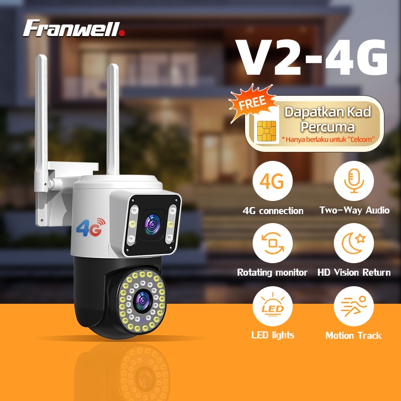 Franwell V380 12MP V10 4G Sim Card Waterproof CCTV Wireless Outdoor PTZ ...