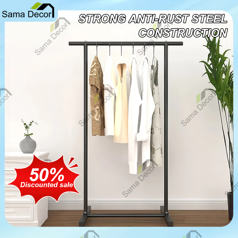 Single Pole Cloth Hanger Anti-Rust Clothes Hanging Rack Bedroom Space ...