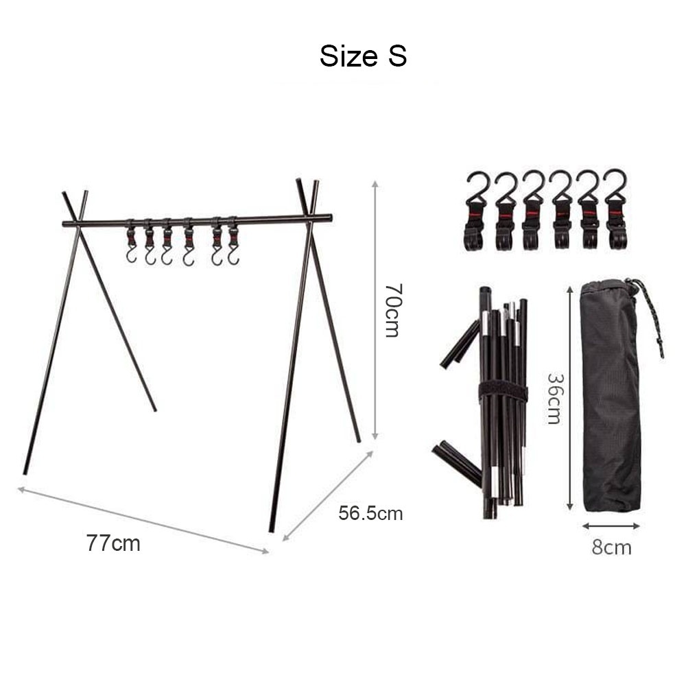 Outdoor Camping Folding Storage Rack Lightweight Aluminum Alloy Tripod ...