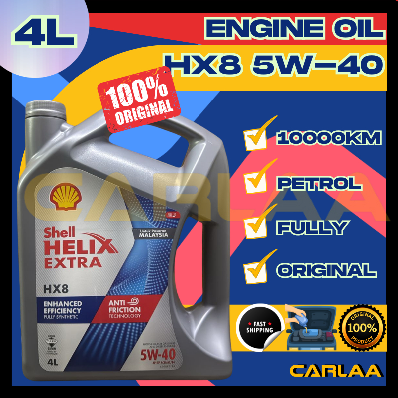 ORIGINAL ENGINE OIL SHELL HELIX【HX8 5W30 5W40 API SP PLUS】FULLY ...