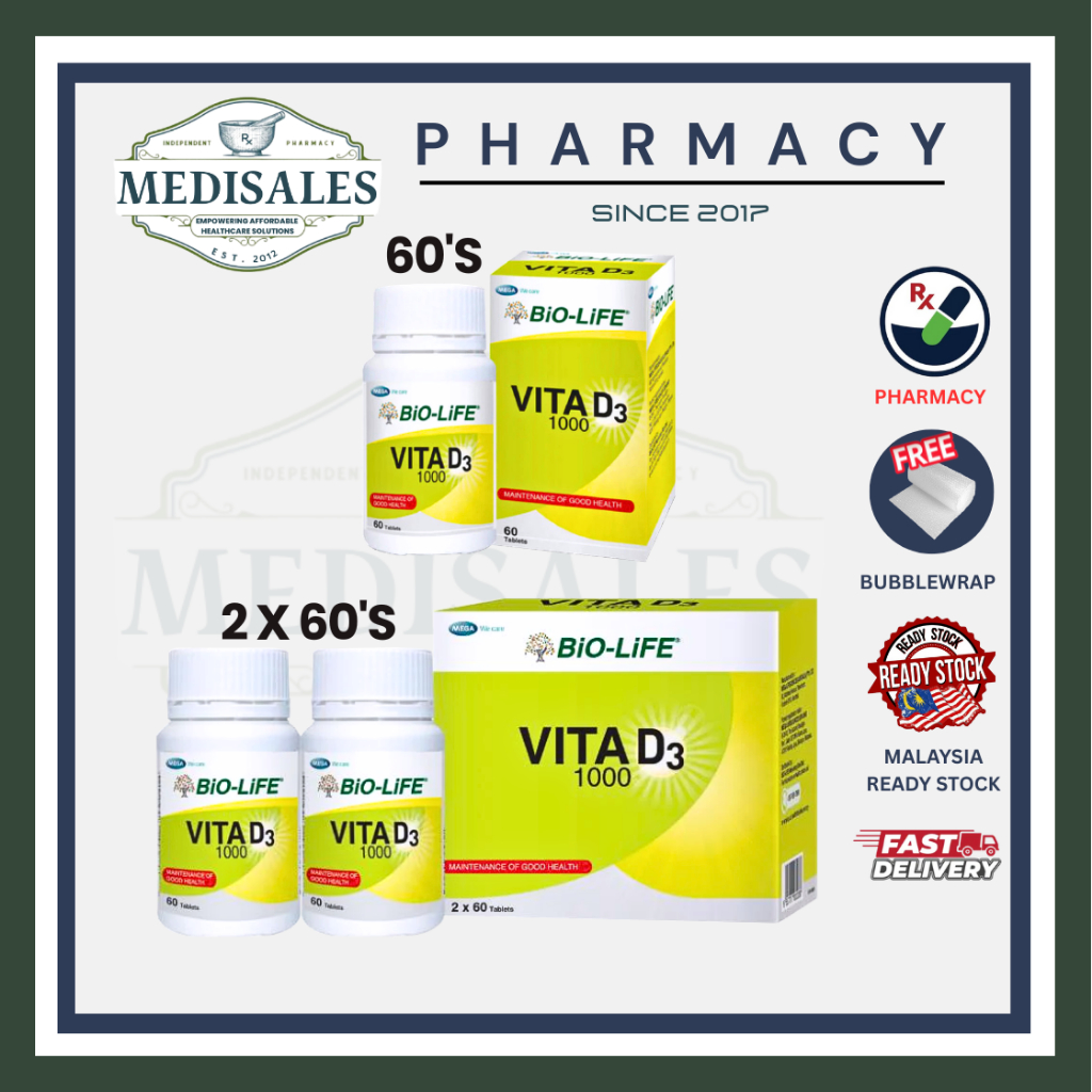 BIO-LIFE VITA D3 1000 TAB 60'S | 2 X 60'S (EXP 01/2027) BIOLIFE ...