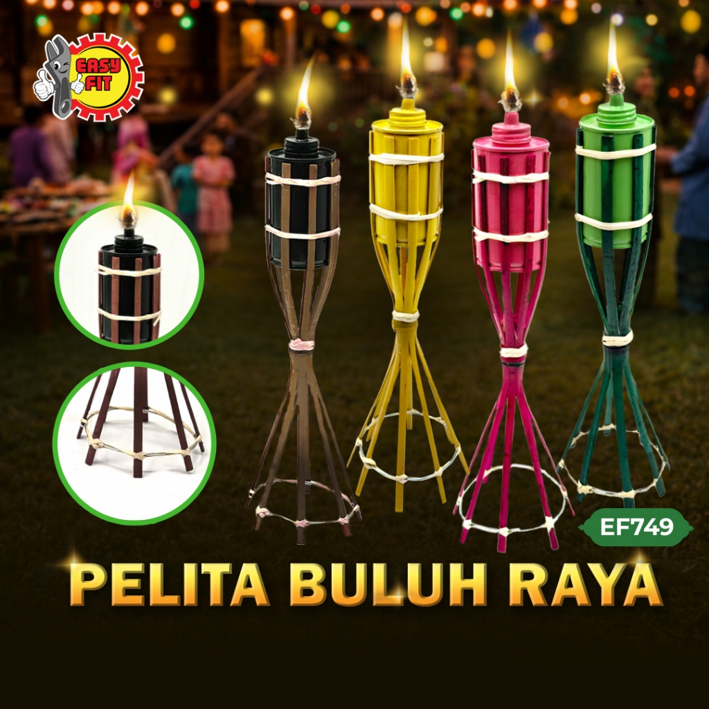 Pelita Raya Buluh 35CM For Raya Decoration (Random Color) | Shopee Malaysia