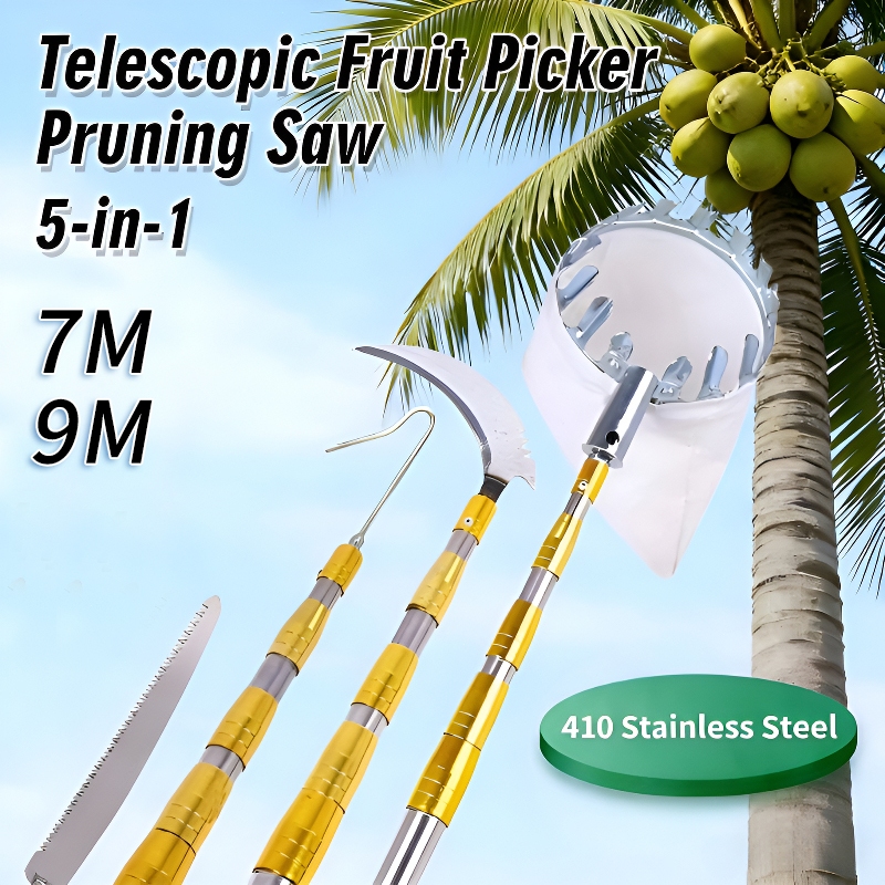 9M Telescopic High Pruning Branch Shear Saw Fruit Picker Tree Cutter ...
