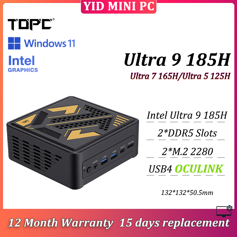 TOPC MINI PC Intel Ultra 5 125H/Ultra 7 165H/Ultra 9 185H 2*DDR5 ...
