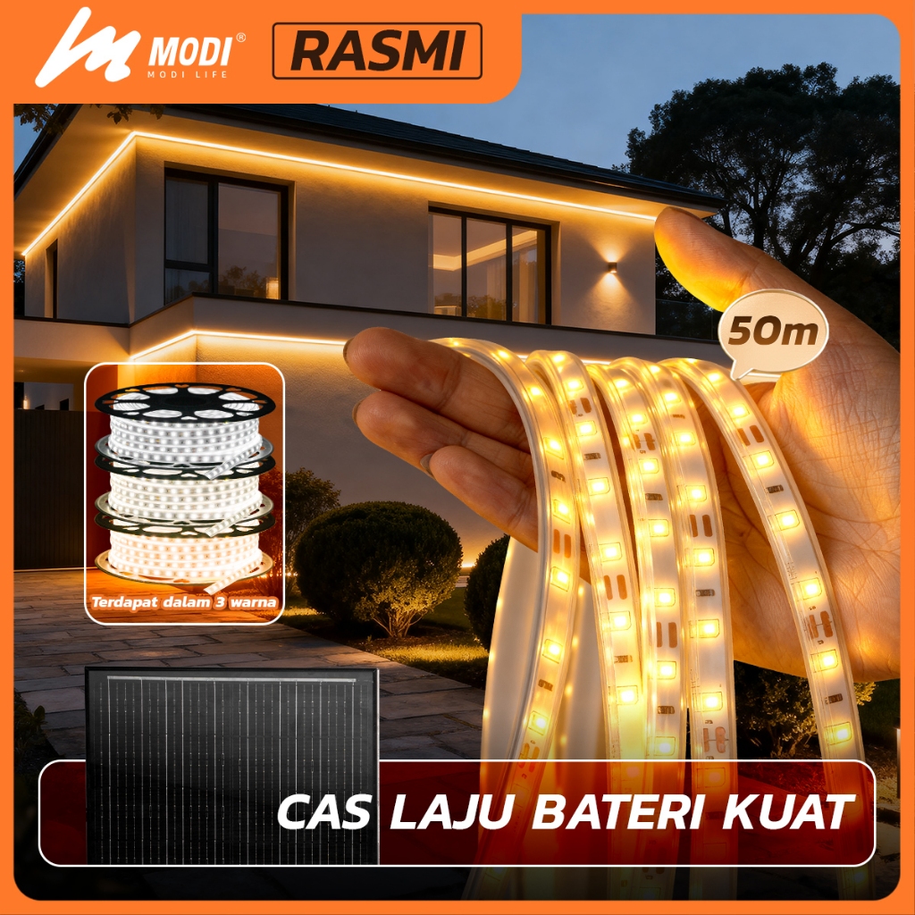 MODI Solar Led Strip Light 10M20M30M50M Outdoor IP65 Waterproof for ...