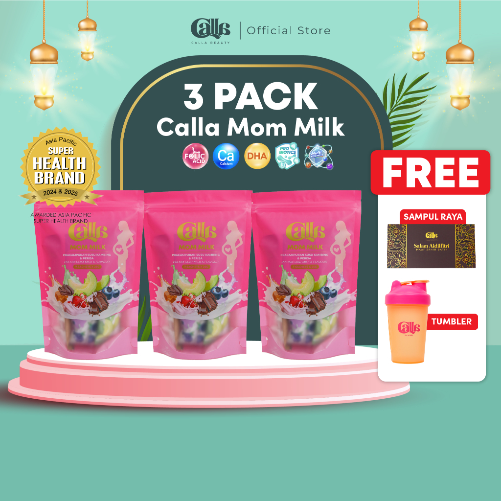 3 PACK CALLA MOM MILK Mix & Set HB Low Booster Plus 3 Pouch x 7 Sachet ...