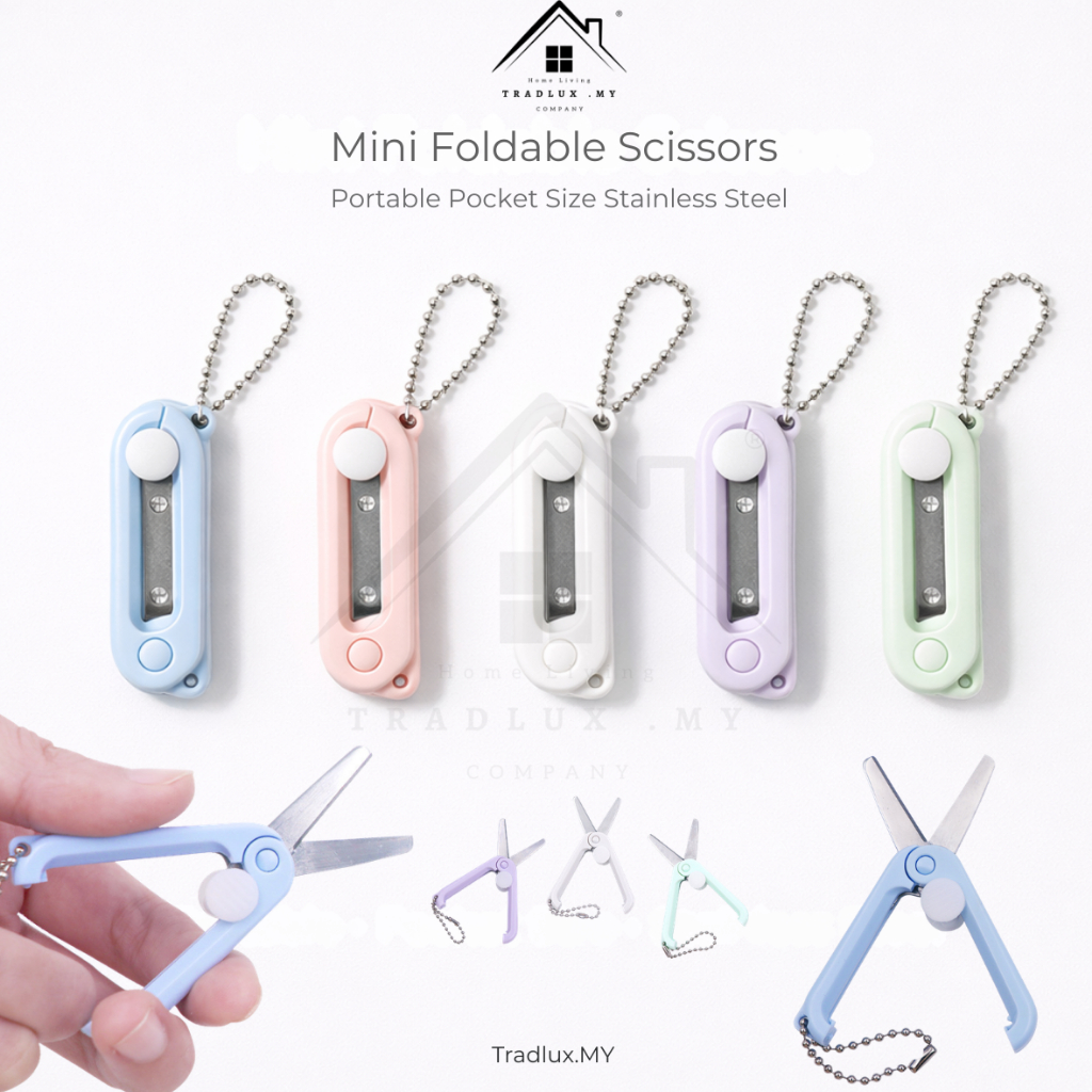 Tradlux Folding Scissors Safe Portable Travel Scissors Foldable ...