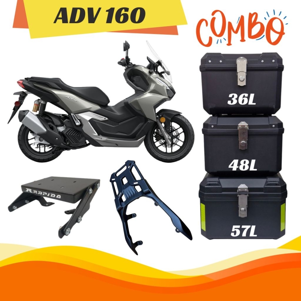 (Honda Adv 160) Special Monorack V Rack/Rapido Adjustable Rack Lipat ...