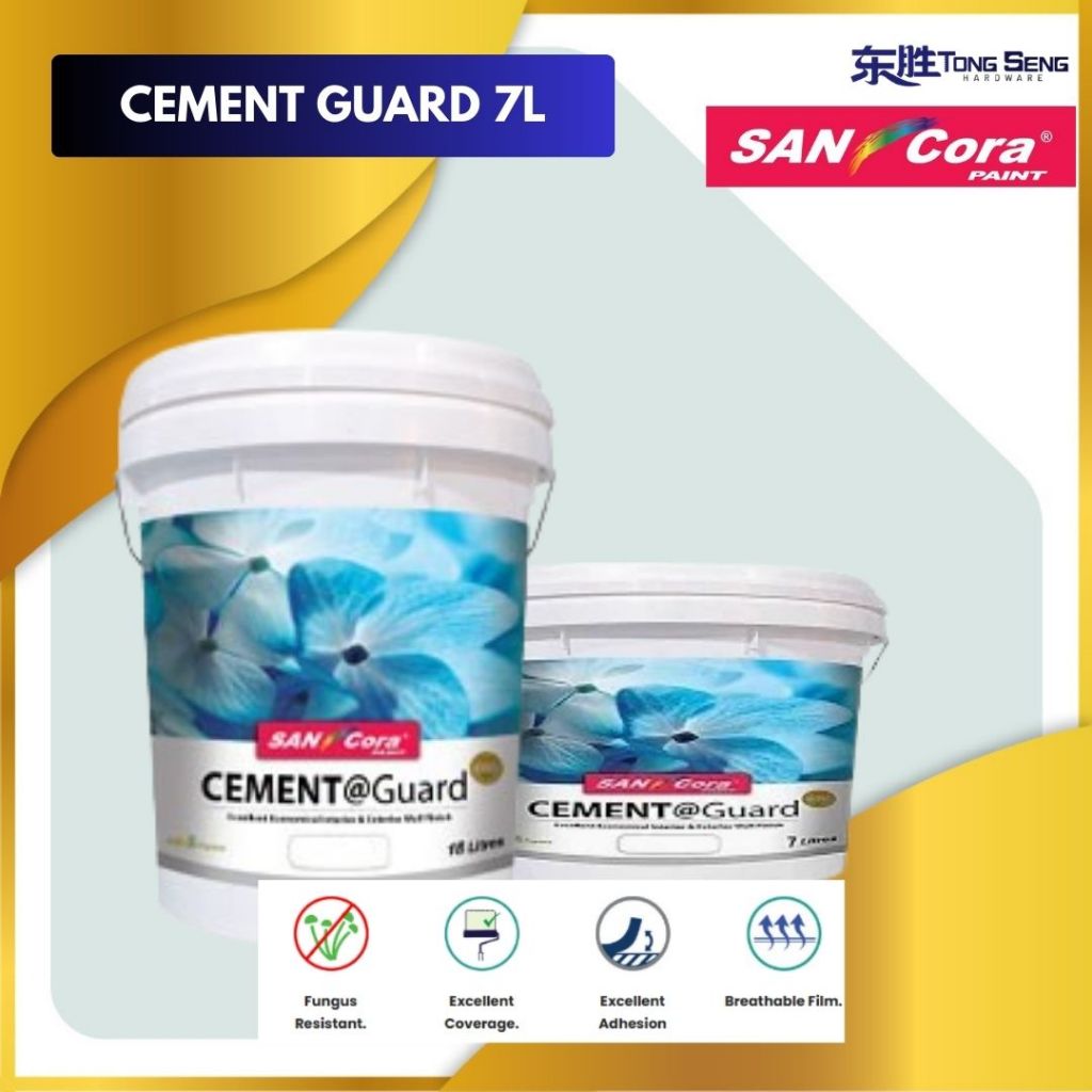 [SAN Cora Paint] 7L CEMENT@Guard Interior & Exterior Wall Paint - Lemon ...