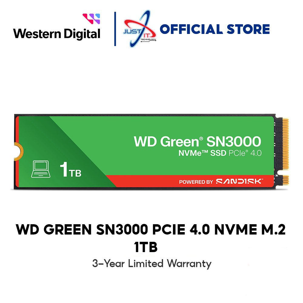 Western Digital WD Green SN3000 NVMe Gen4 M.2 SSD 1TB | Shopee Malaysia