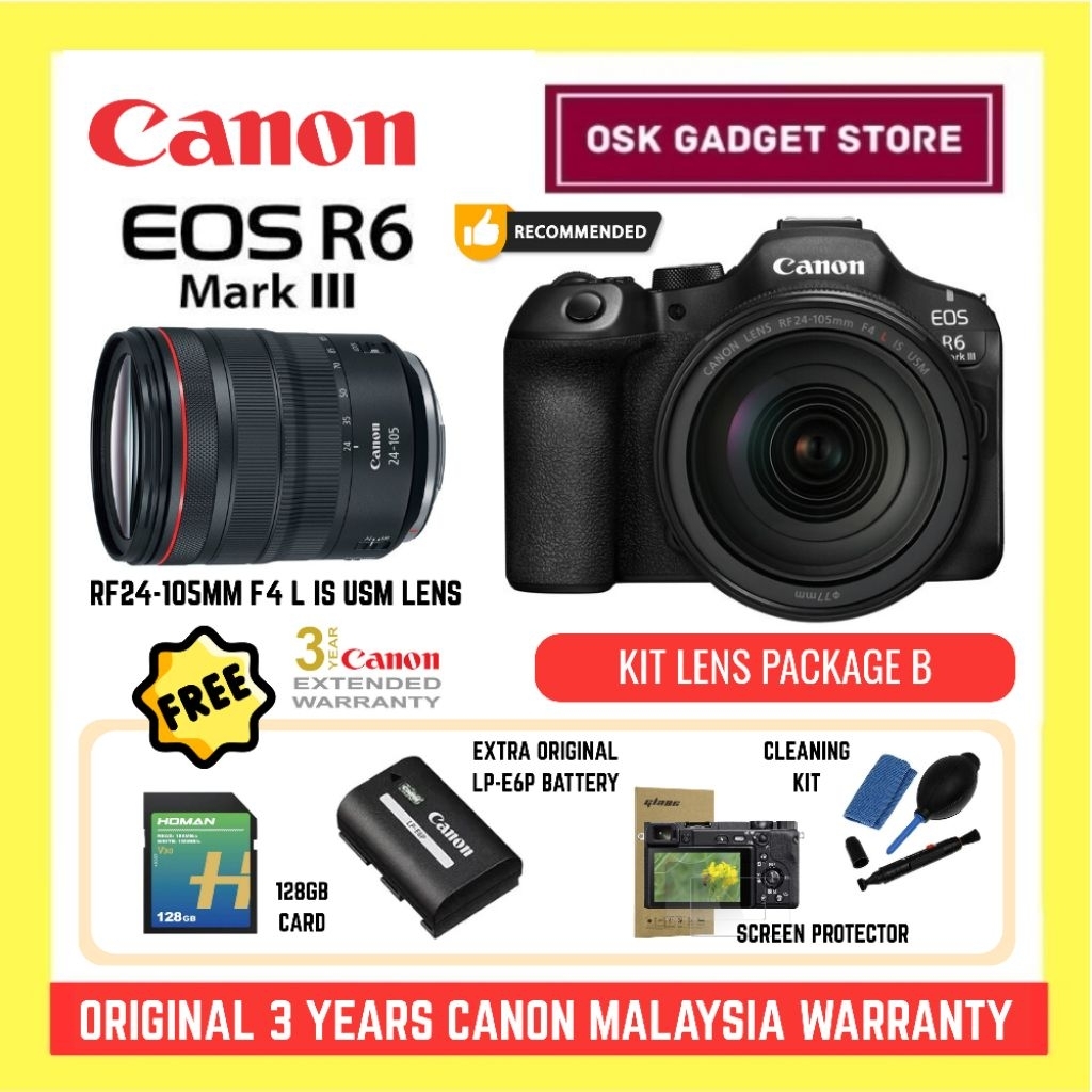 Canon EOS R6 Mark III R6III R6 Mark 3 Full Frame Mirrorless Camera | 3 ...