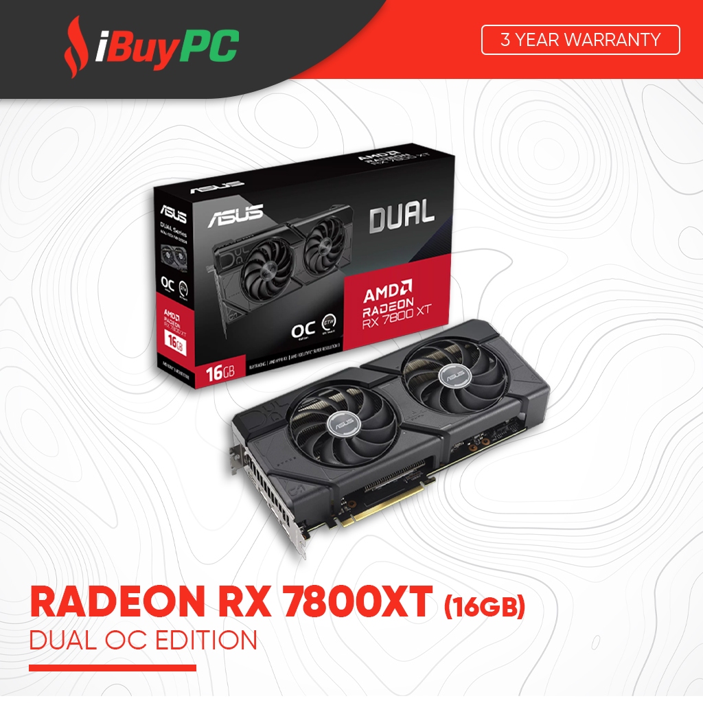 ASUS Dual Radeon RX 7800 XT OC Edition 16GB GDDR6 Graphics Card ...