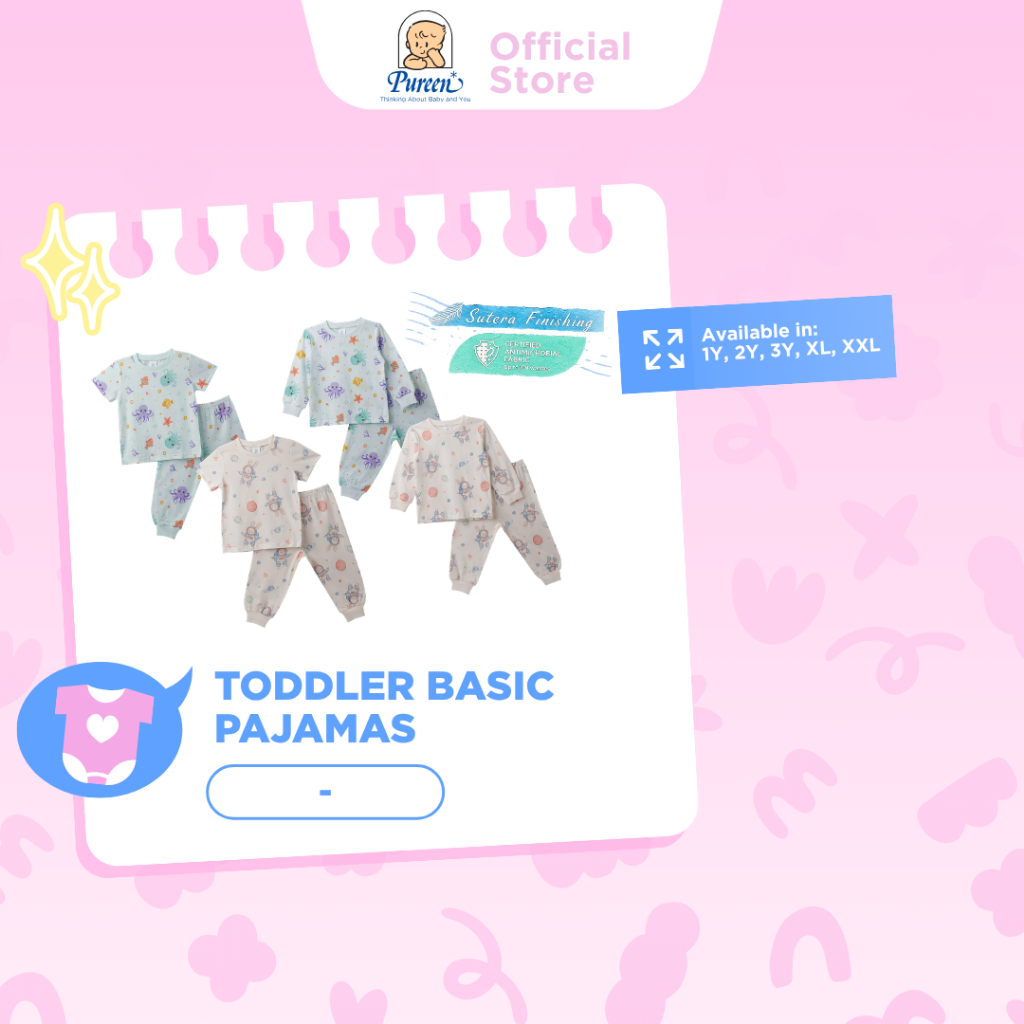Pureen Sutera Finishing Toddler Basic Pajamas | Shopee Malaysia