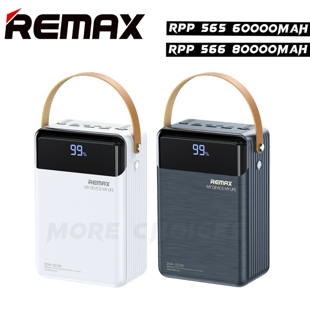 REMAX POWER BANK RPP-565 60000mAh / RPP-566 80000mAh Caj Pantas 22.5W ...