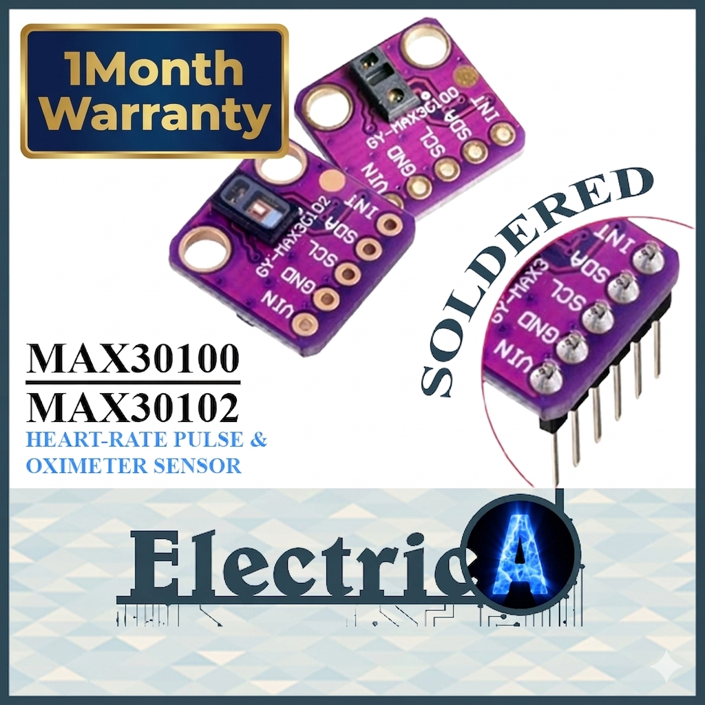 (+1month Warranty +Soldered) MAX30100 MAX30102 Heart-Rate Pulse Sensor ...