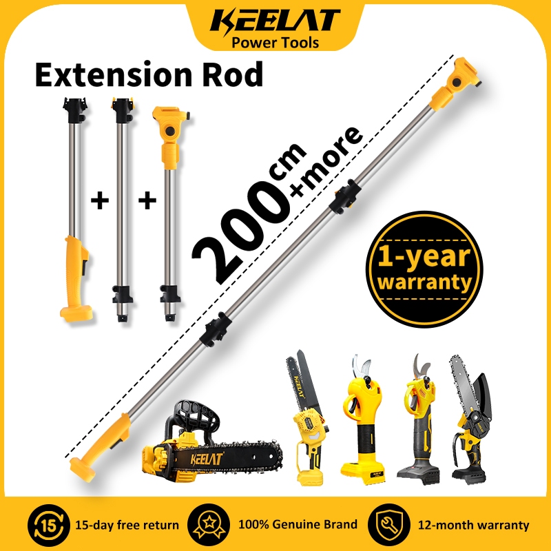 KEELAT 2M Extension Rod 3 Section Pole Saw Telescopic Rod for Chainsaw ...