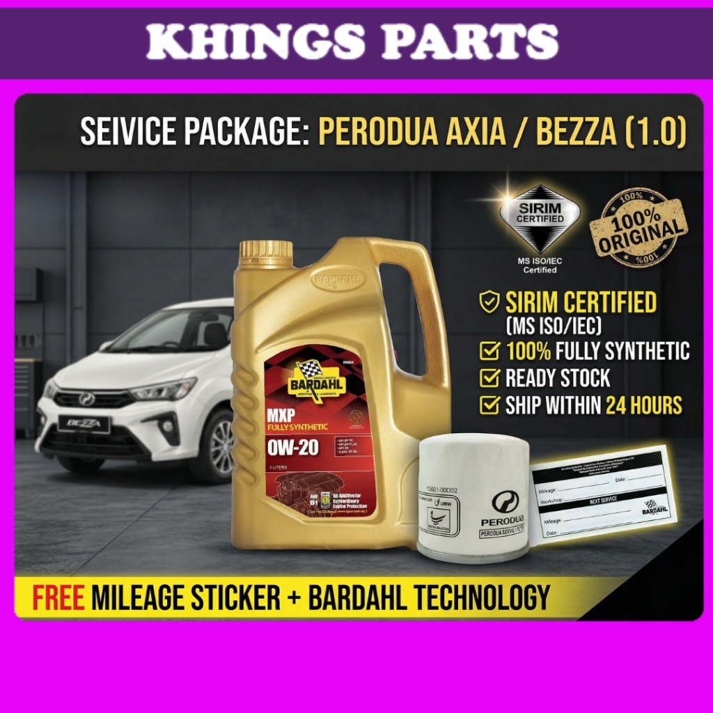 Perodua Axia / Bezza Engine Oil Combo Minyak Hitam Kereta Bardahl MXP ...
