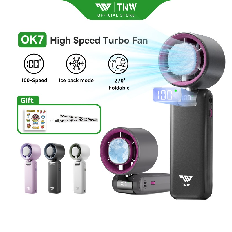 TNW OK7 Mini Handheld Fan Adjustable Speed Rechargeable Portable Fan ...