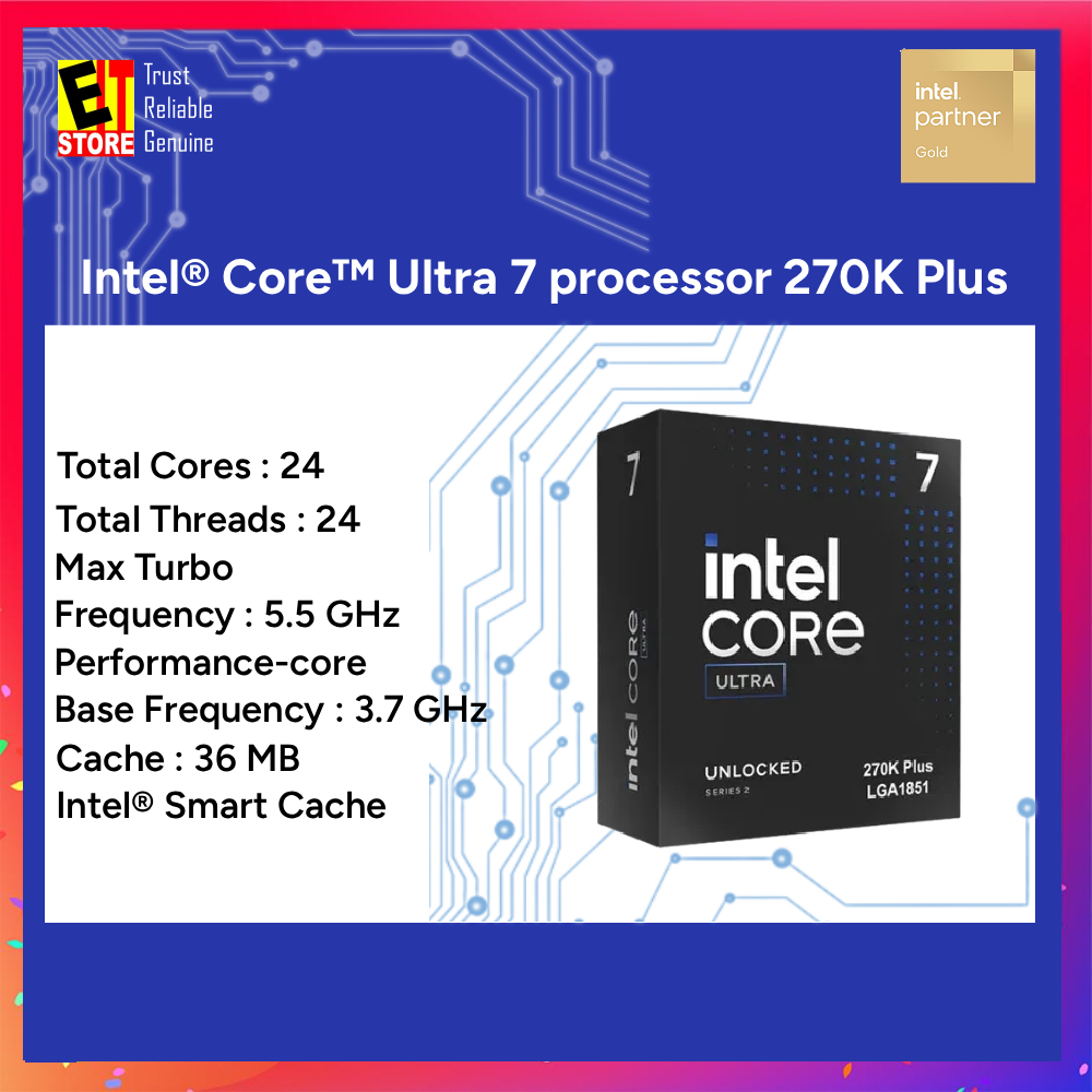 Intel Core Ultra 7 processor 270K Plus (36mb Cache, Up to 5.5 GHz ...