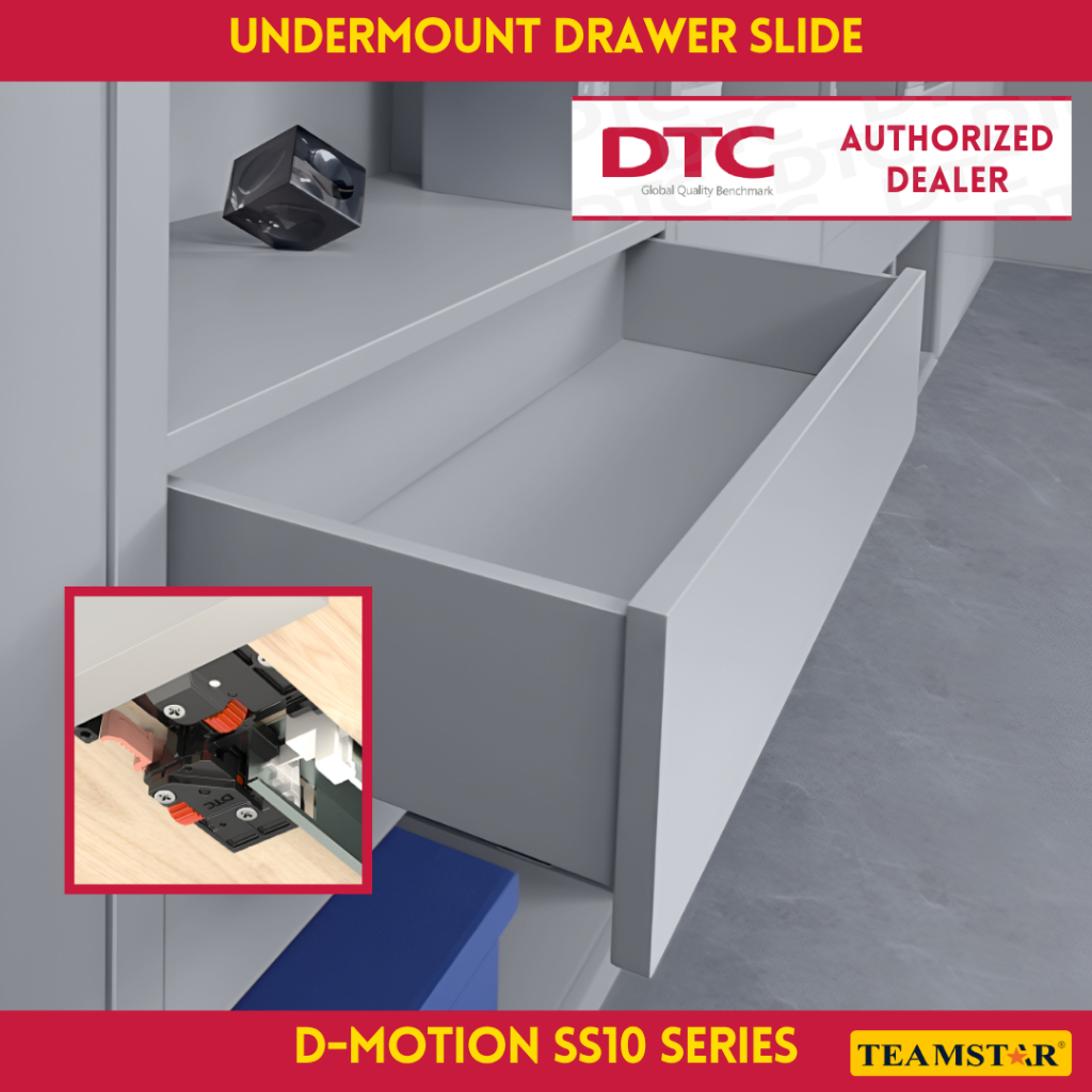 TEAMSTAR DTC Full Extension Undermount Drawer Slides D-Motion SS10 ...