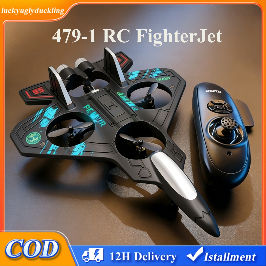 479-1RC Fighter jet Foam Kids Plane LED Light 2.4GHz Fighter Model Toy ...