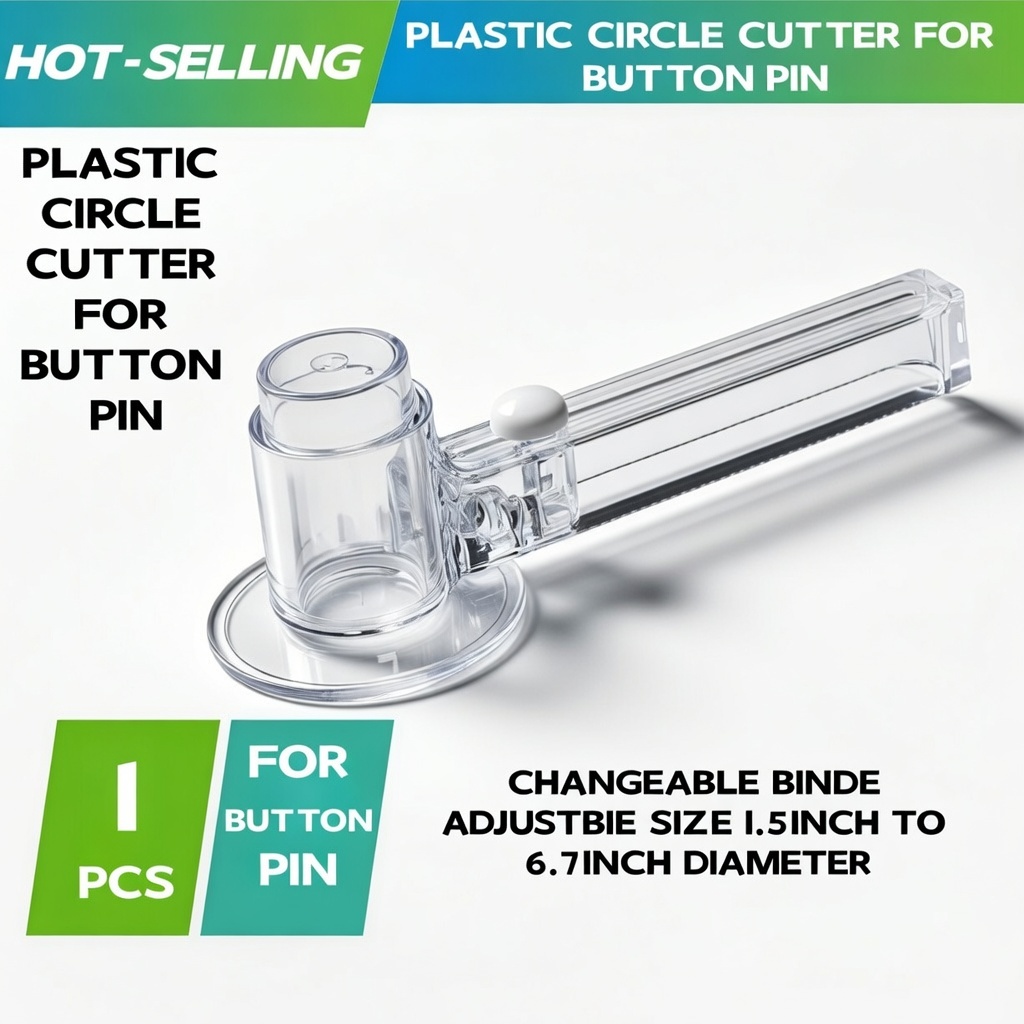 Circle Cutter Plastic For Button Pin Adjustable With Free Blades ...