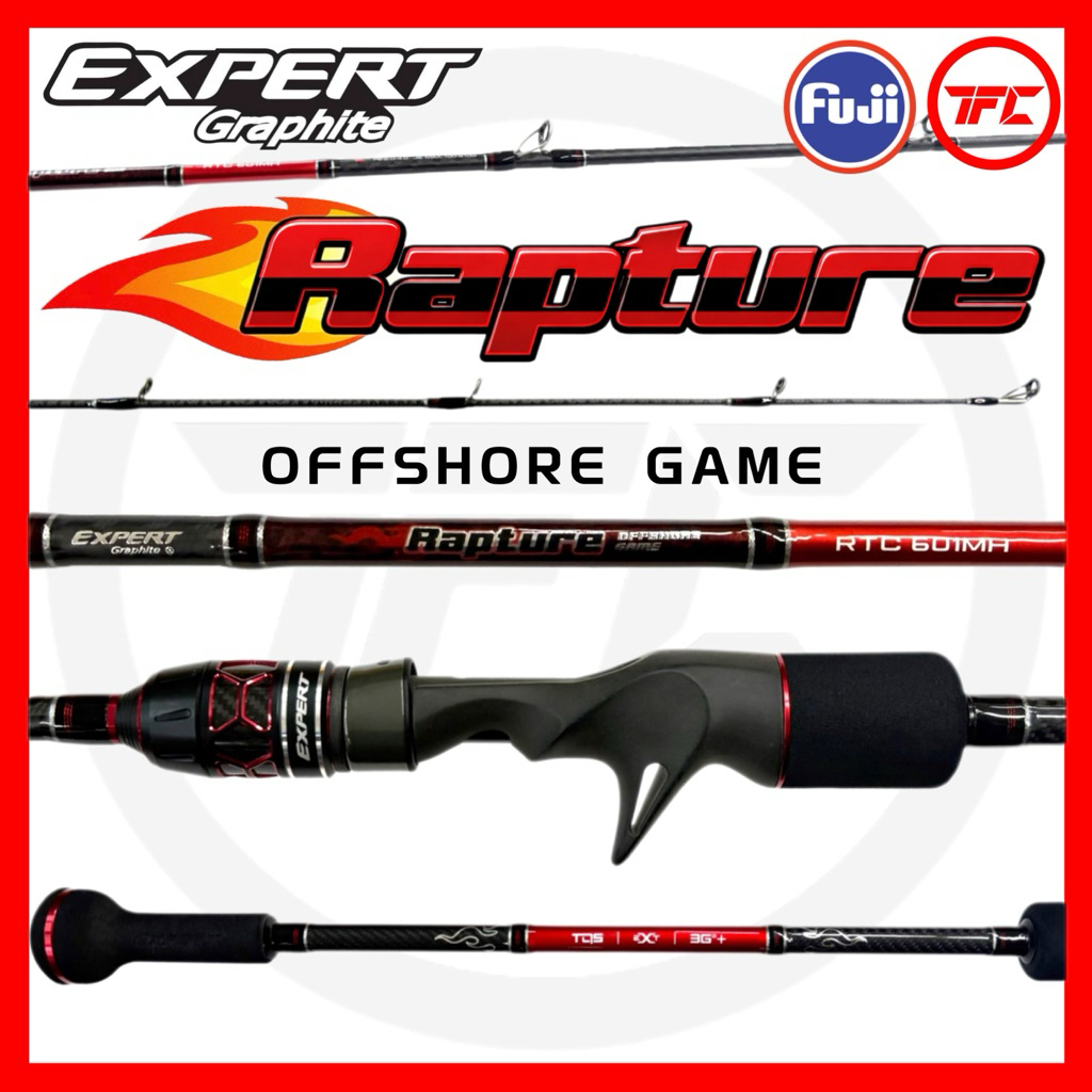 Expert Graphite Rapture Overhead & Spinning Jigging Rod Baitcast BC Jig ...