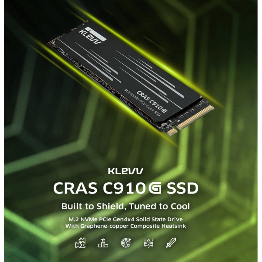 KLEVV C910G 1TB / 2TB M.2 2280 NVMe PCIe Gen4x4 SSD R5200 W4800 ...