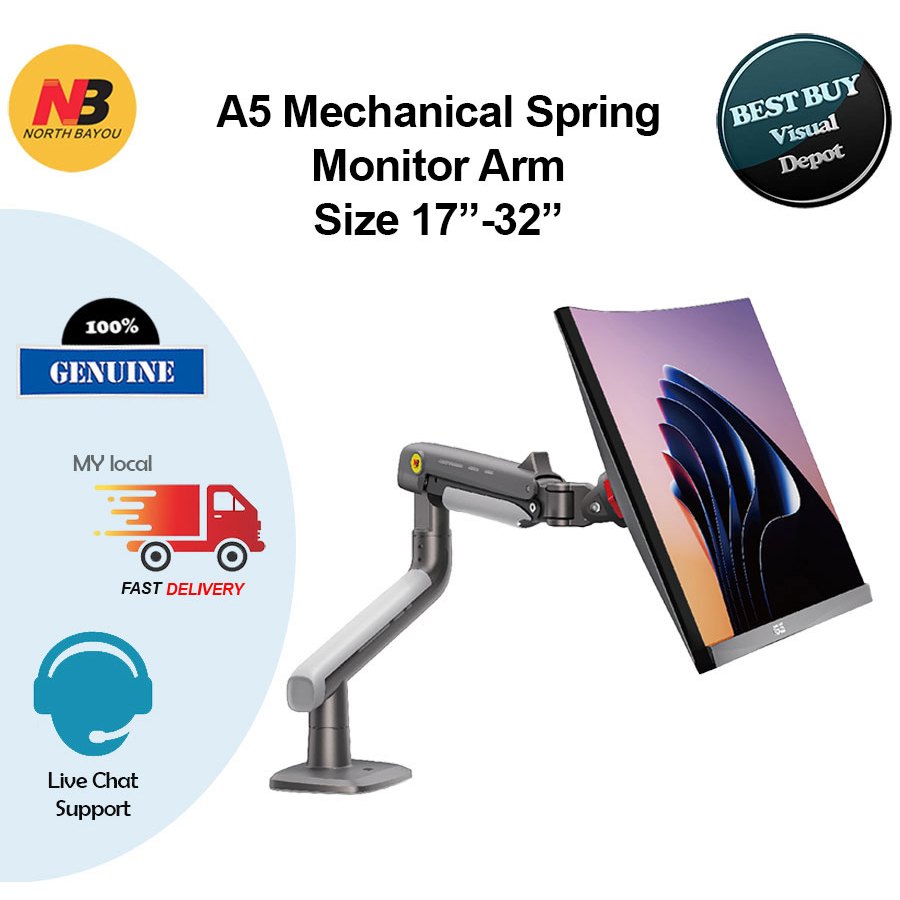 NB A5 Heavy Duty Gaming Monitor Arm Support Monitor Size 27