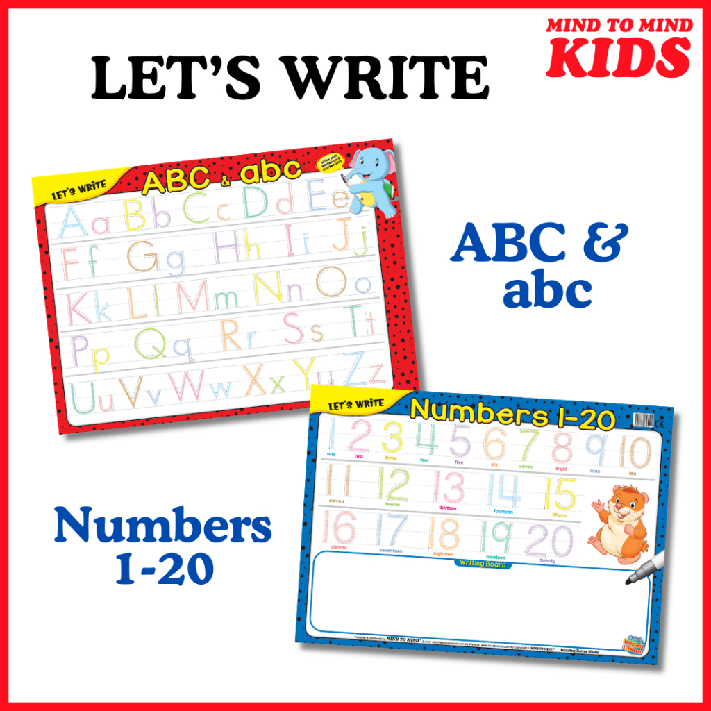 [MIND TO MIND KIDS] LET'S WRITE ABC & abc (WRITING BOARD) | Shopee Malaysia